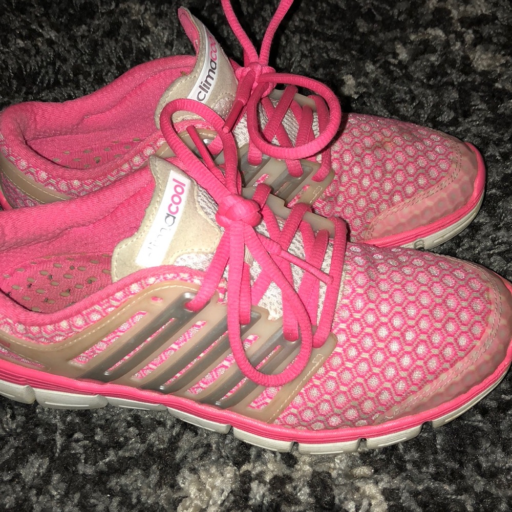 Pink adidas climate cool sneakers